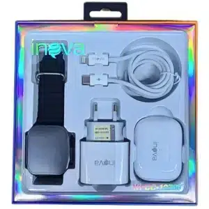 Kit Smartwatch, Fone e carregador